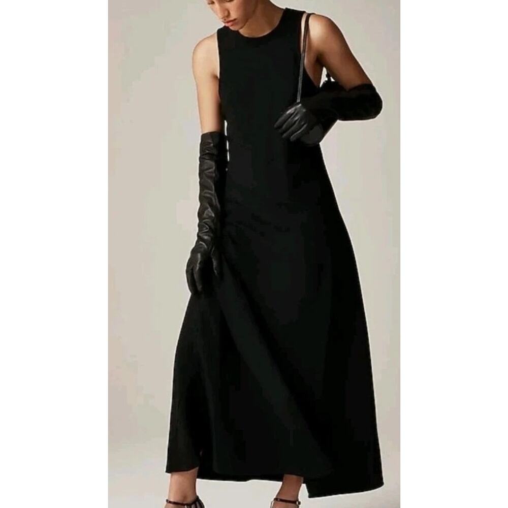 J. Crew Long A-line Dress in Drapey Crepe Size 6 NWT